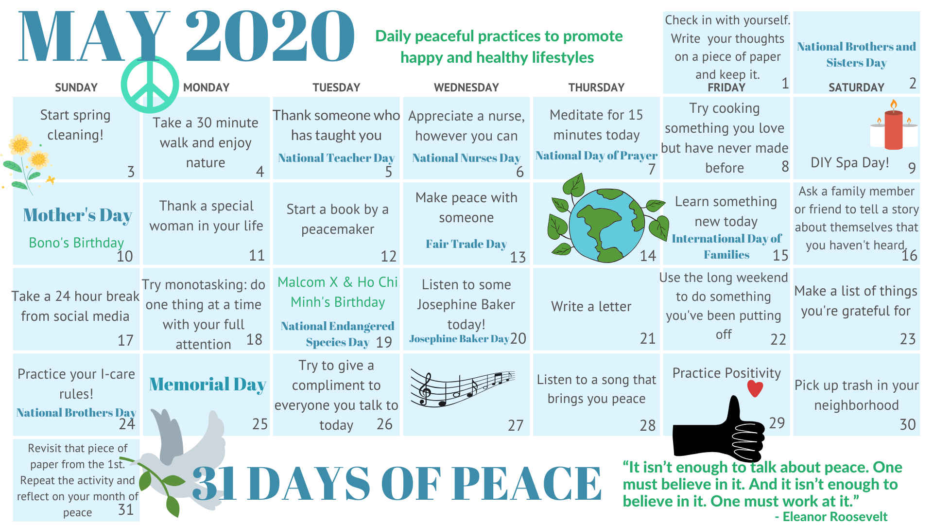 May 2020 Peace Calendar